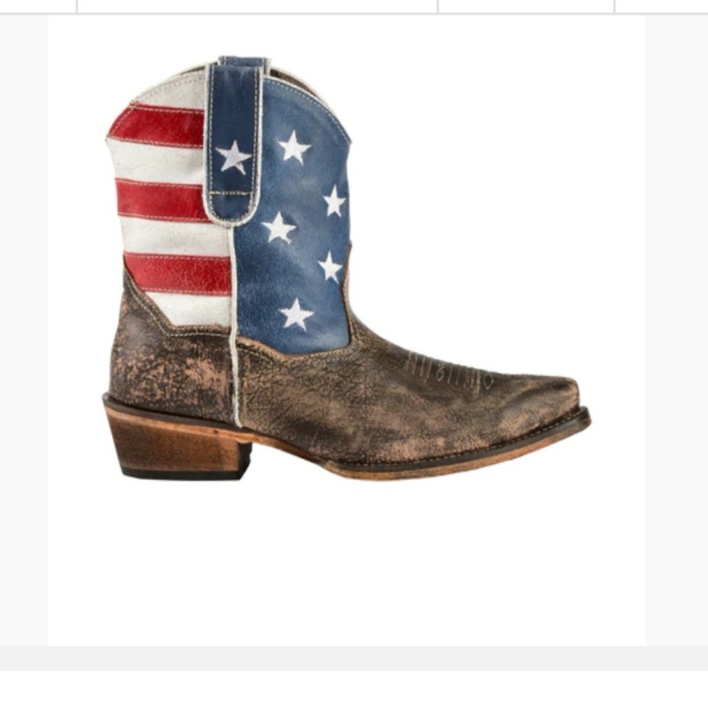 Roper American Flag Shorty Boots Sz 9.5